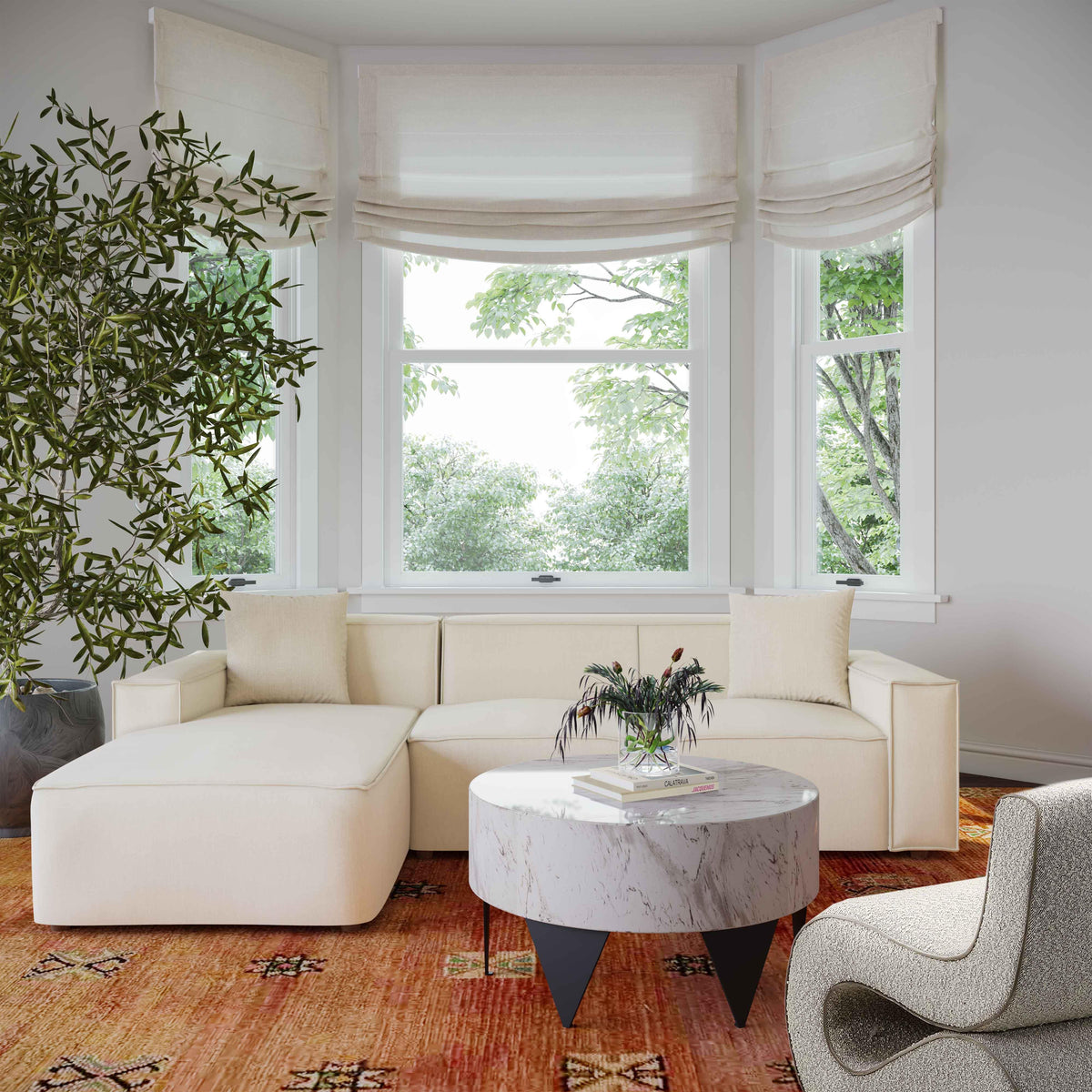 Olafur Cream Linen Sectional