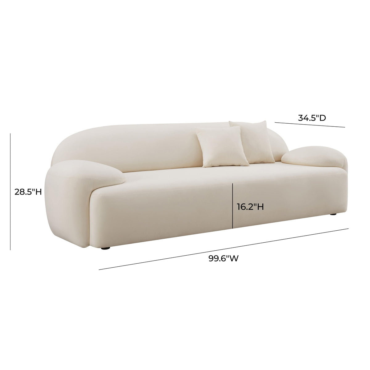 Allegra Cream Velvet Sofa