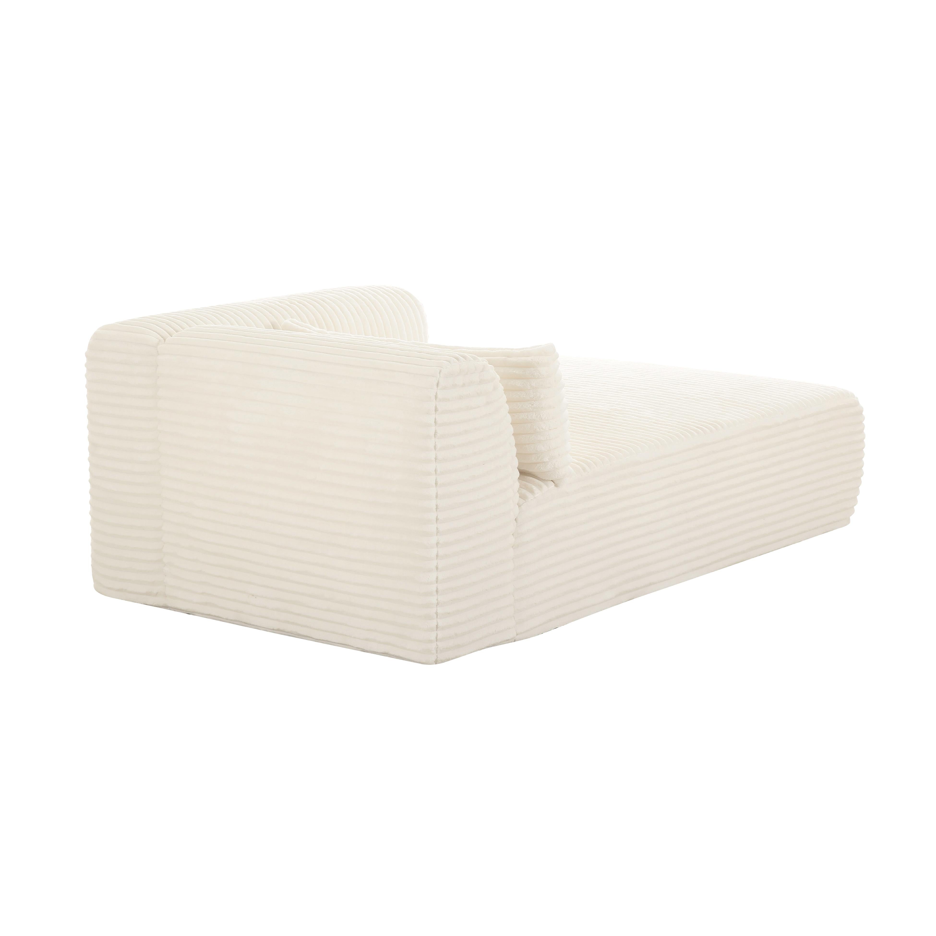 Tarra Fluffy Oversized Cream Corduroy Modular RAF Chaise - UK