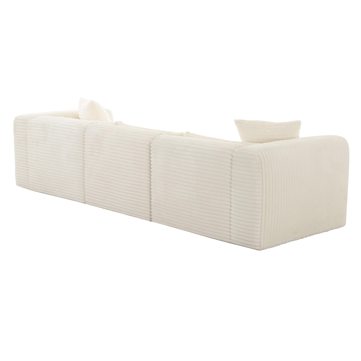 Tarra Fluffy Oversized Cream Corduroy Modular Sofa - UK