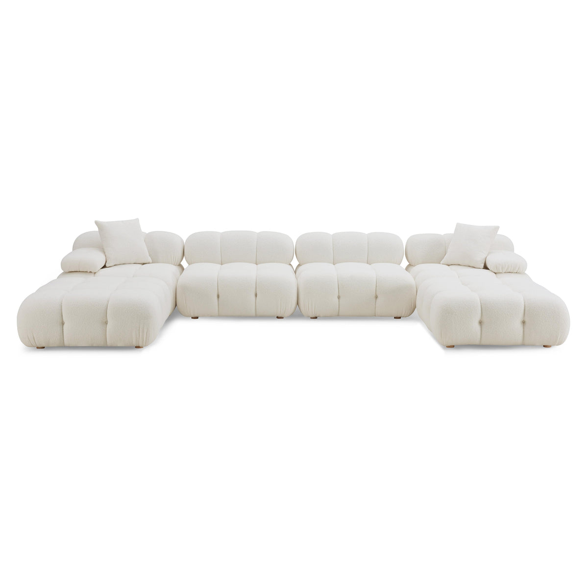 Calliope Cream Vegan Shearling Modular Sectional