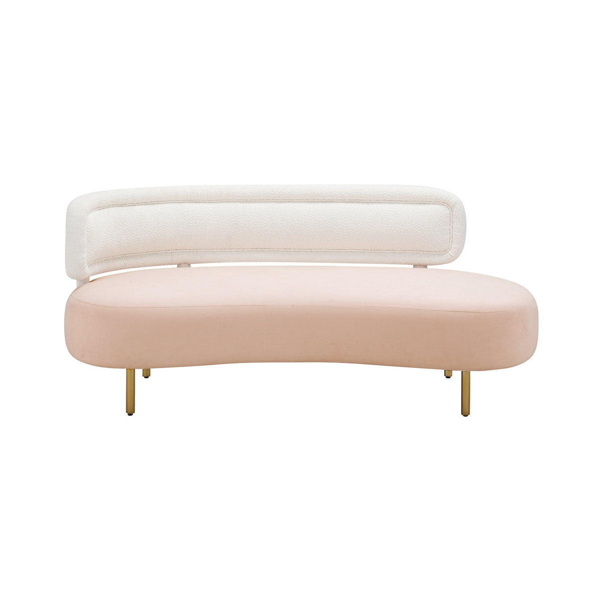 Tischa Cream Boucle & Blush Velvet Sofa