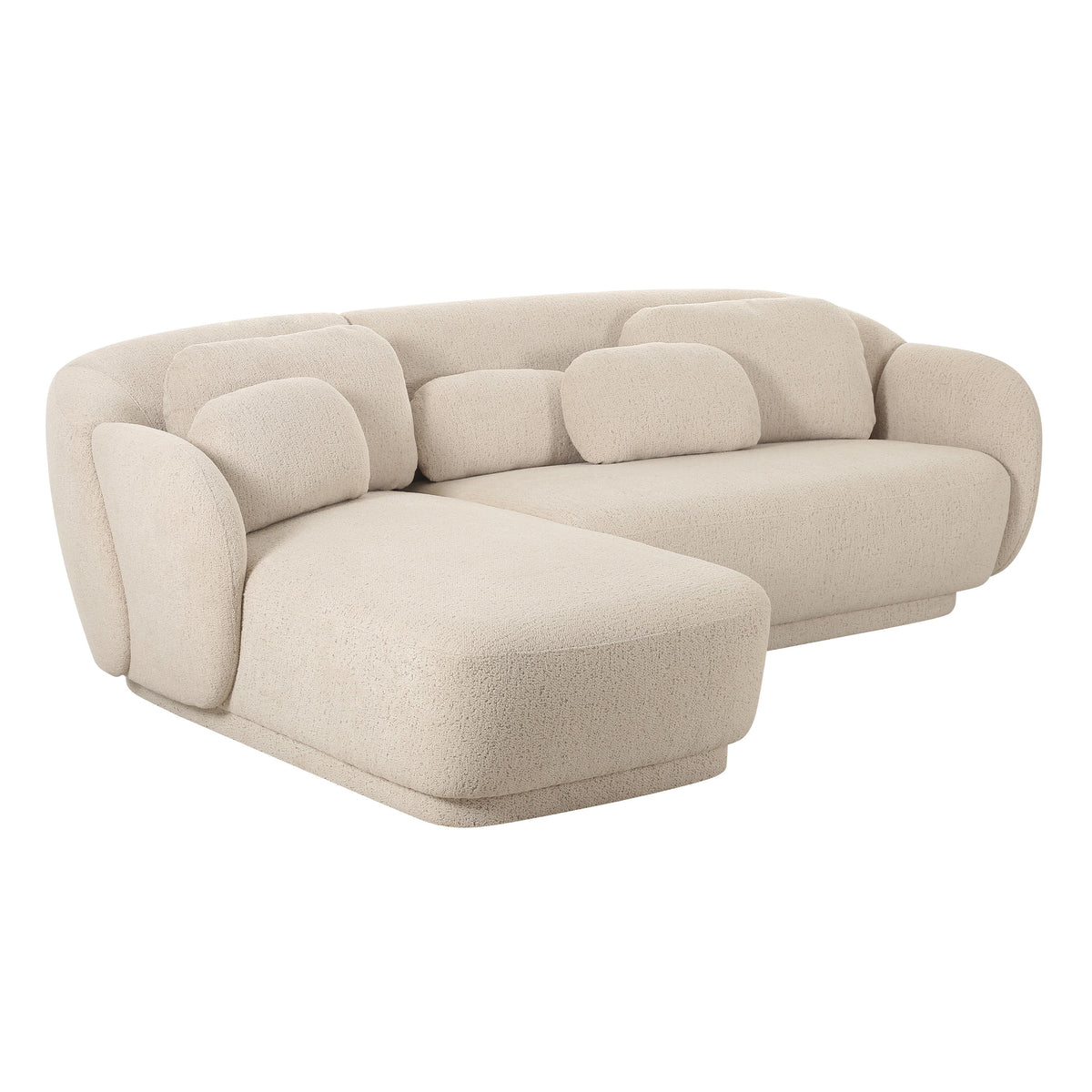 Misty Cream Boucle Sectional - LAF - UK