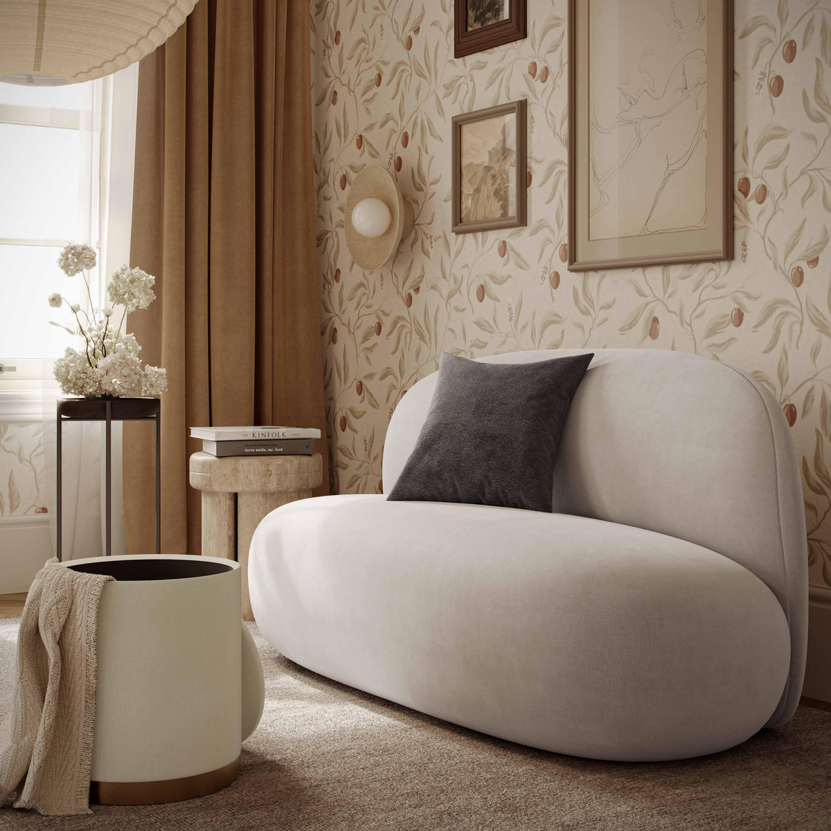 Carraway Taupe Upcycled Chenille Loveseat