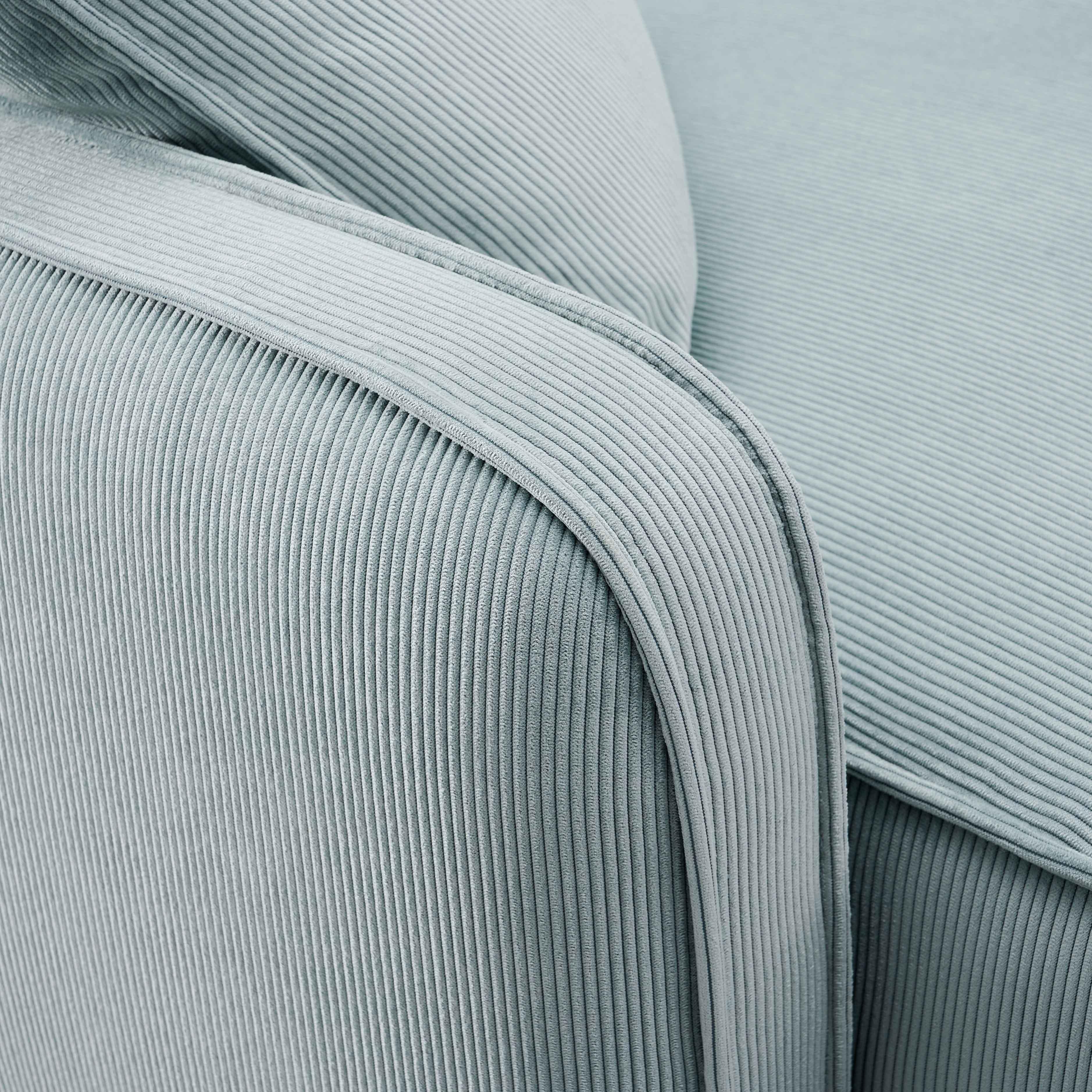 Travie Sea Foam Performance Corduroy Velvet Armless Chair
