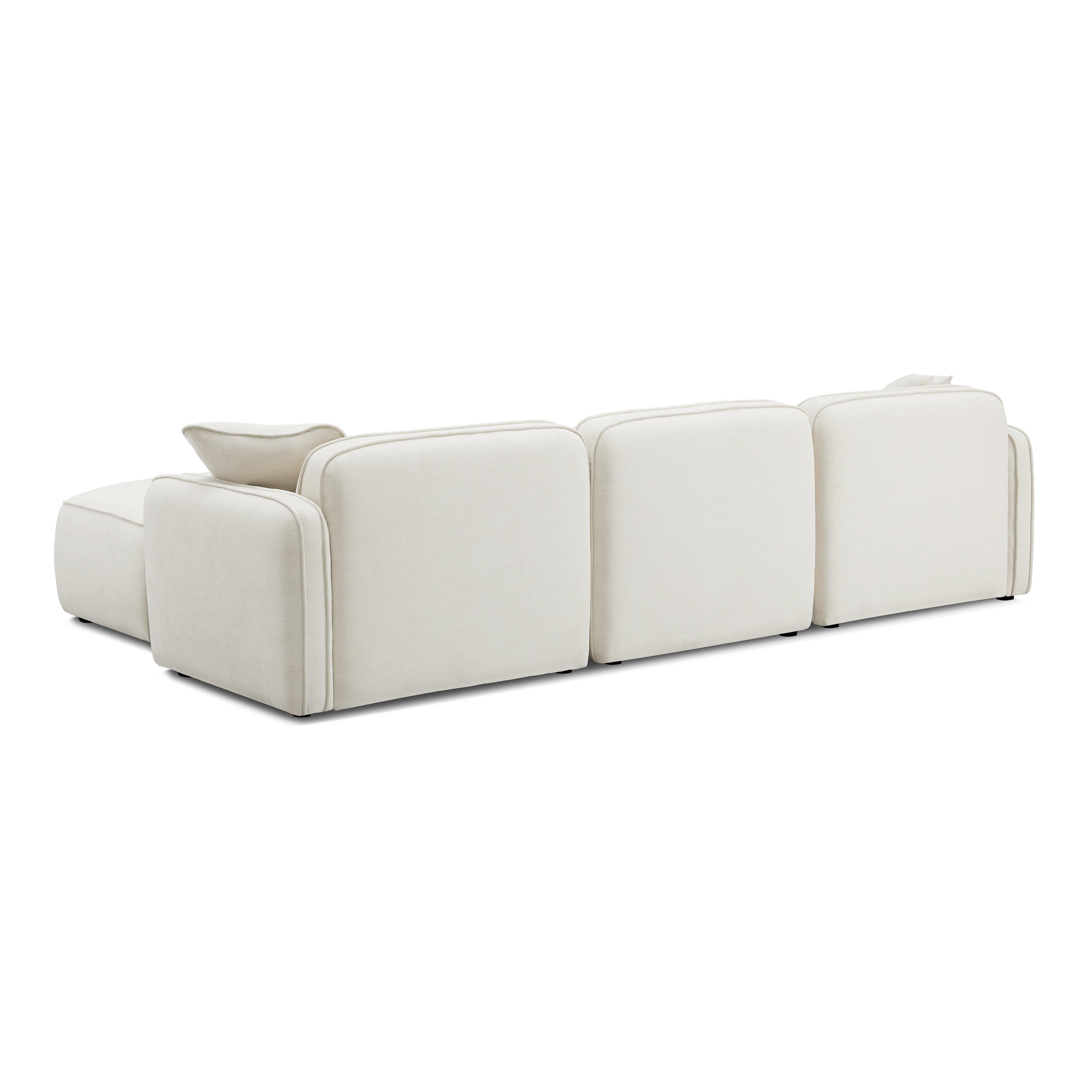 Travie Sand Upcycled Linen 4-Piece Modular Sectional