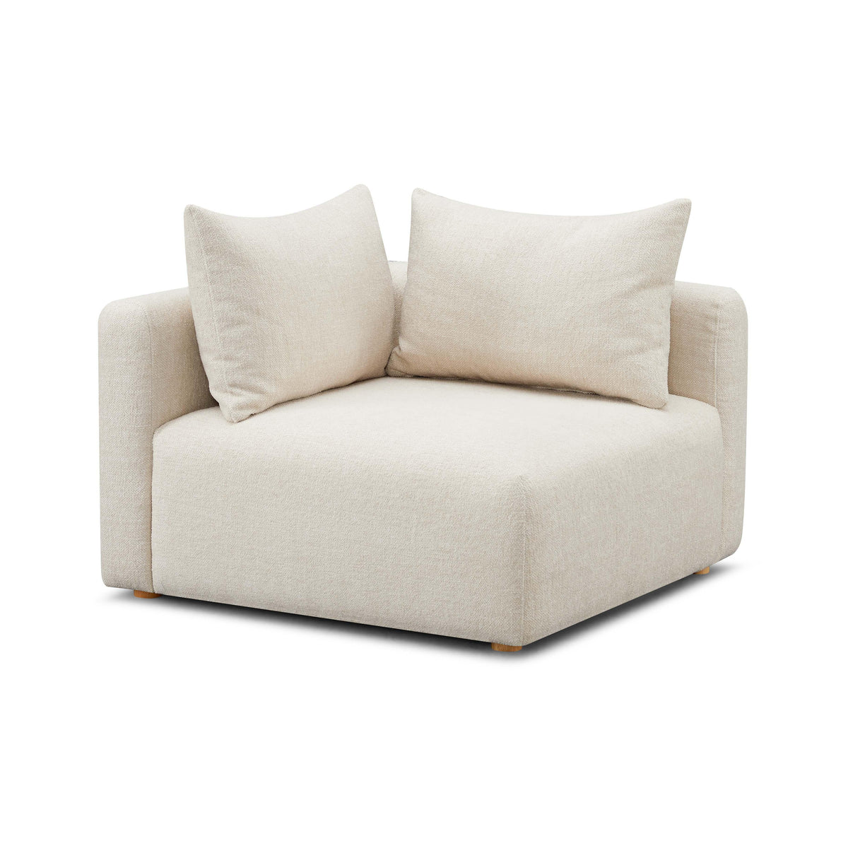 Hangover Cream Heavy Textured Fabric Modular Corner Chair