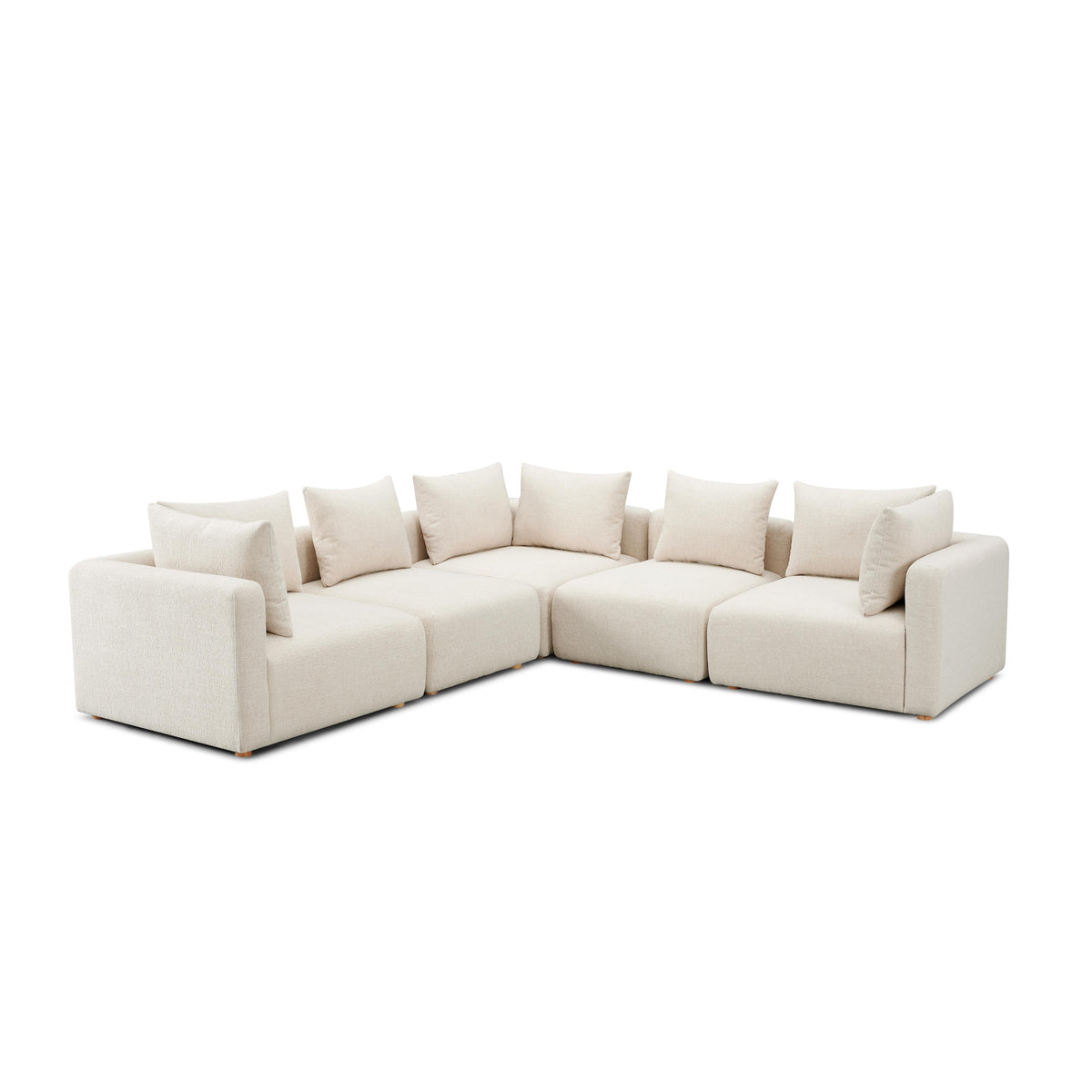 Hangover Cream Heavy Textured Modular Sectional