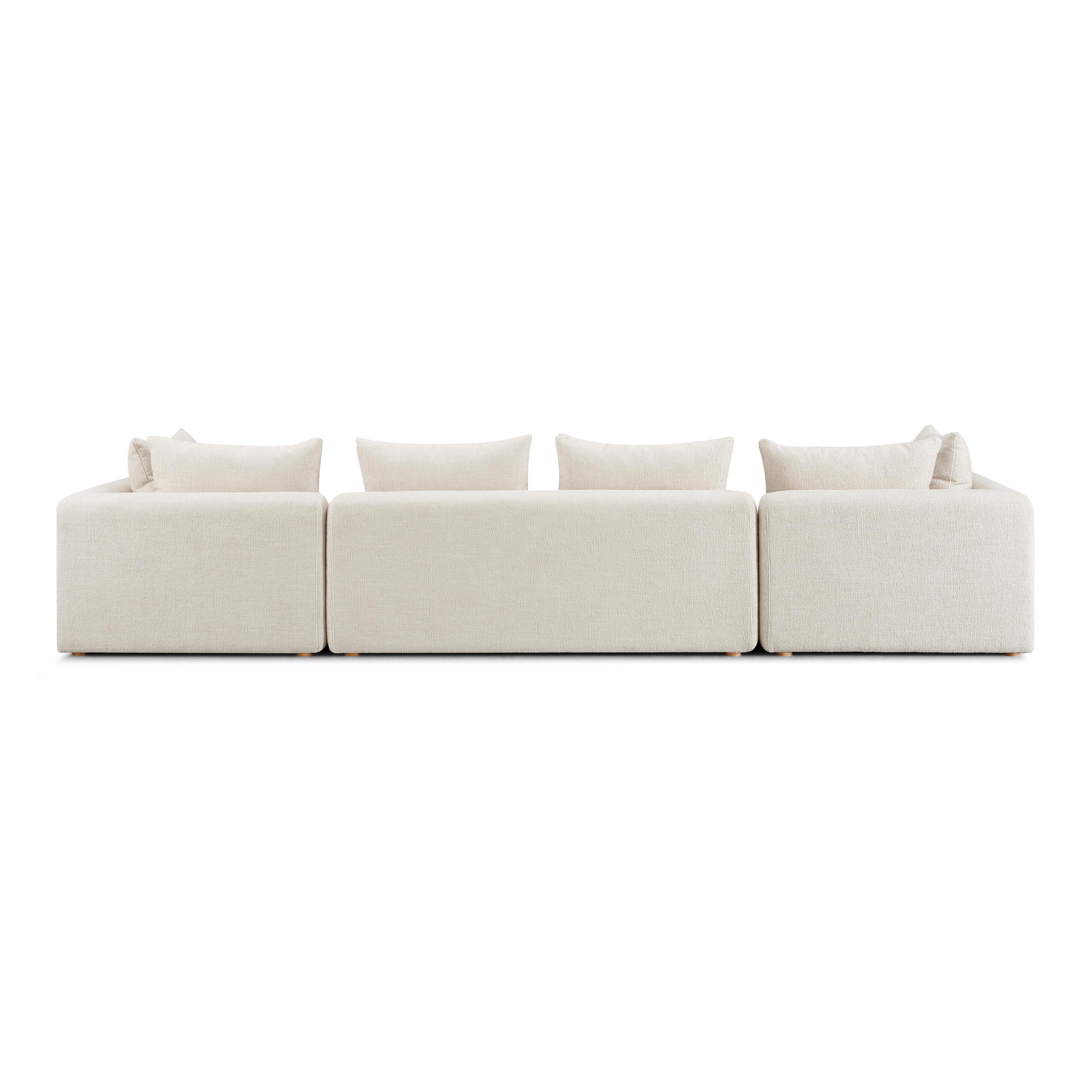 Hangover Cream Heavy Textured Fabric 145" Long Sofa