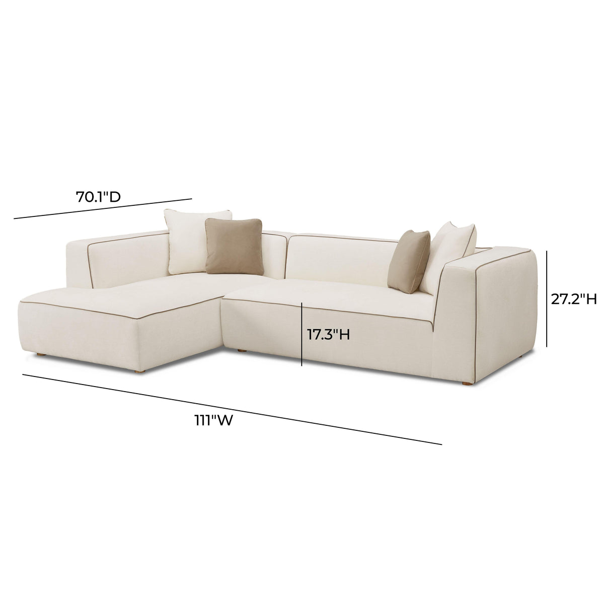 Tristine Cream Linen Sectional