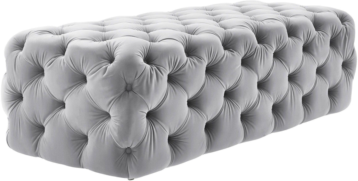 Kaylee Grey Velvet Ottoman