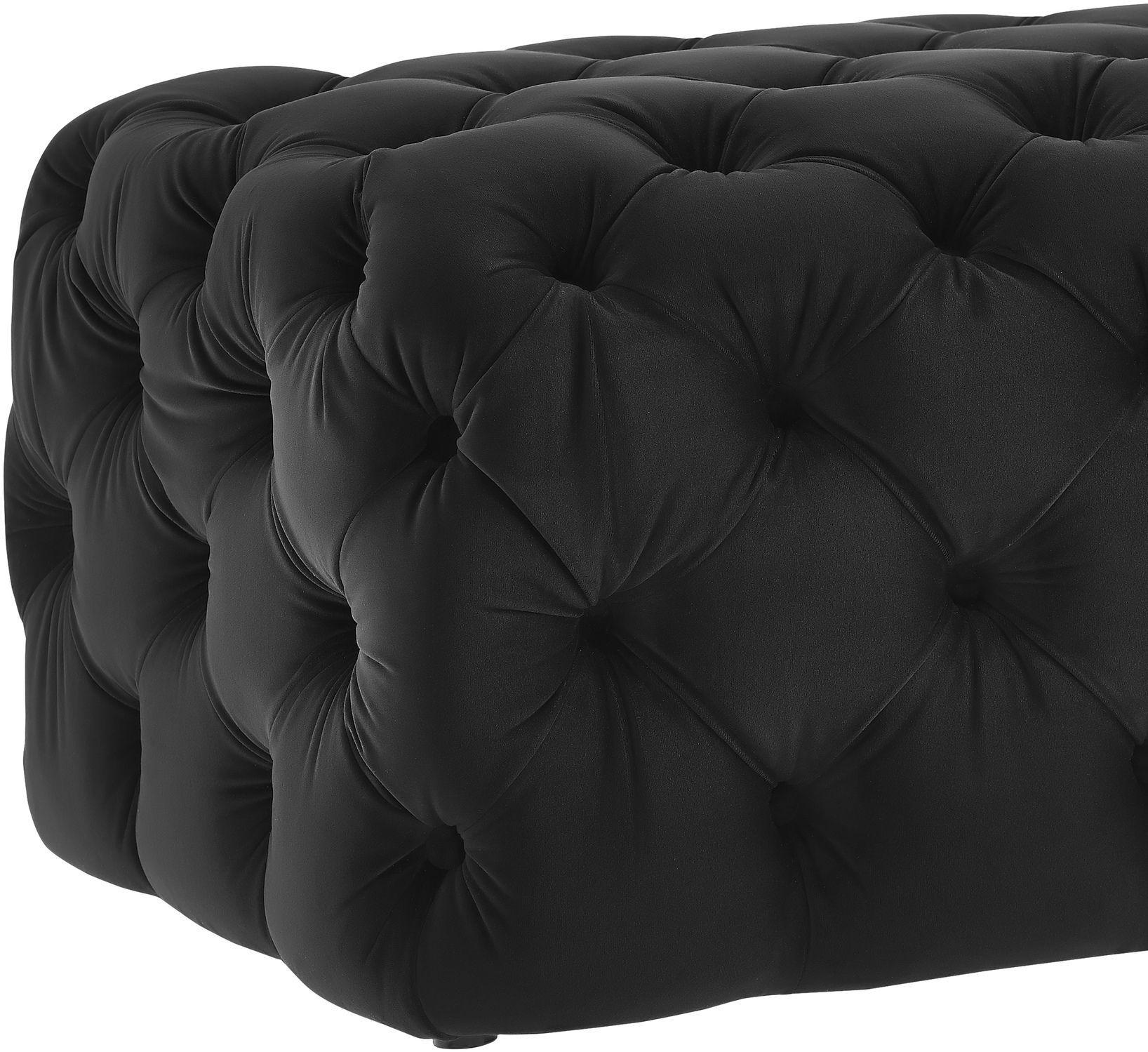 Kaylee Black Velvet Ottoman - UK
