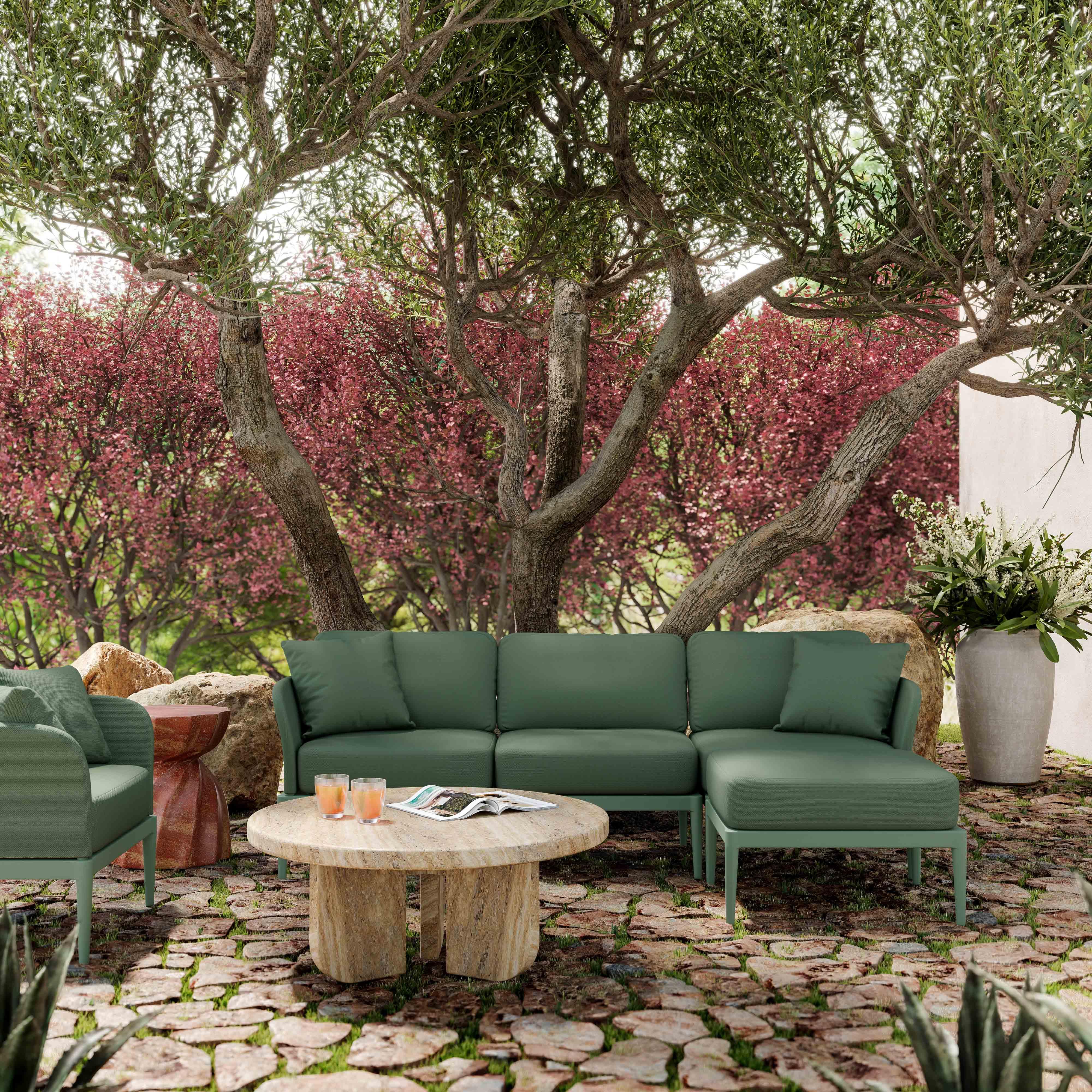 Kapri Moss Green Modular Outdoor RAF Corner Seat