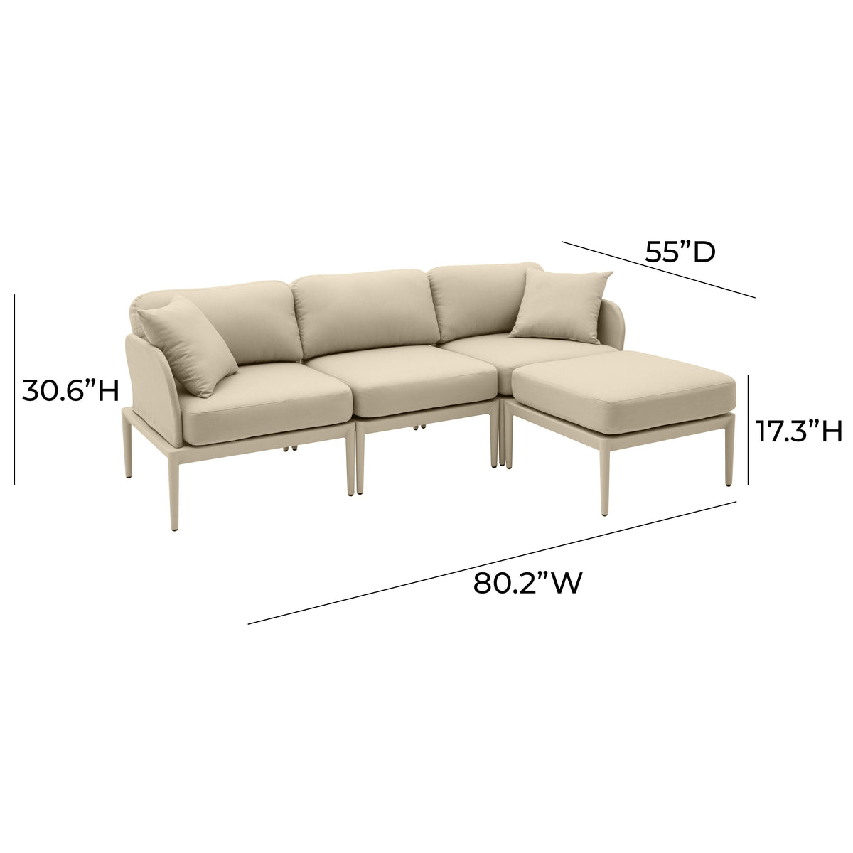 Kapri Taupe Outdoor Sectional