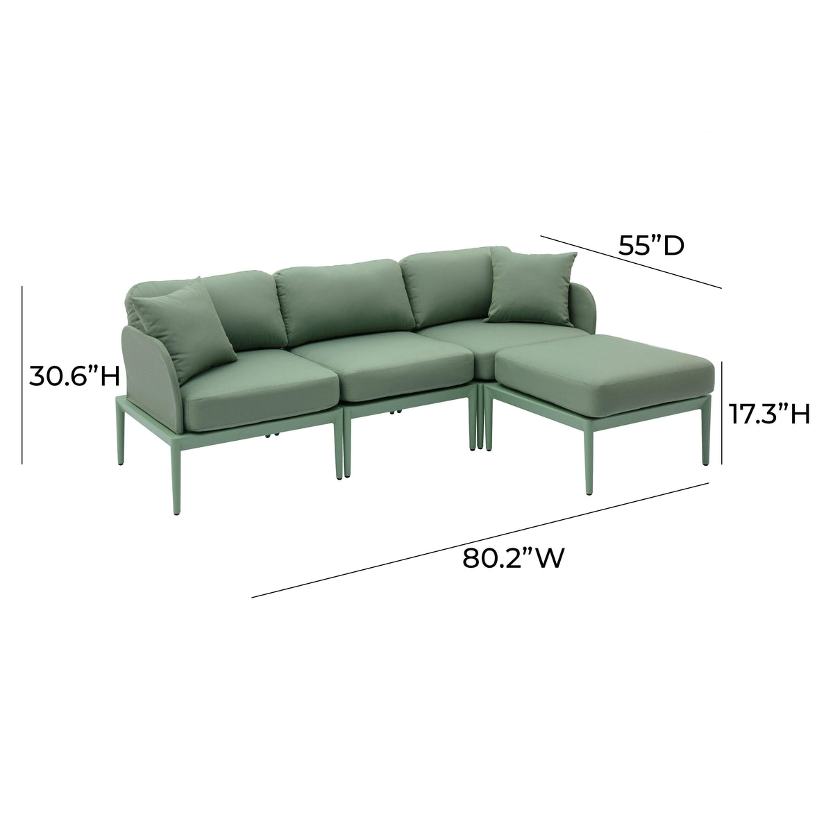 Kapri Moss Green Outdoor Sectional