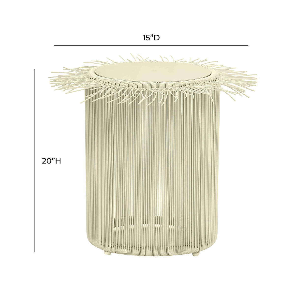 Rafa Cream Outdoor Side Table