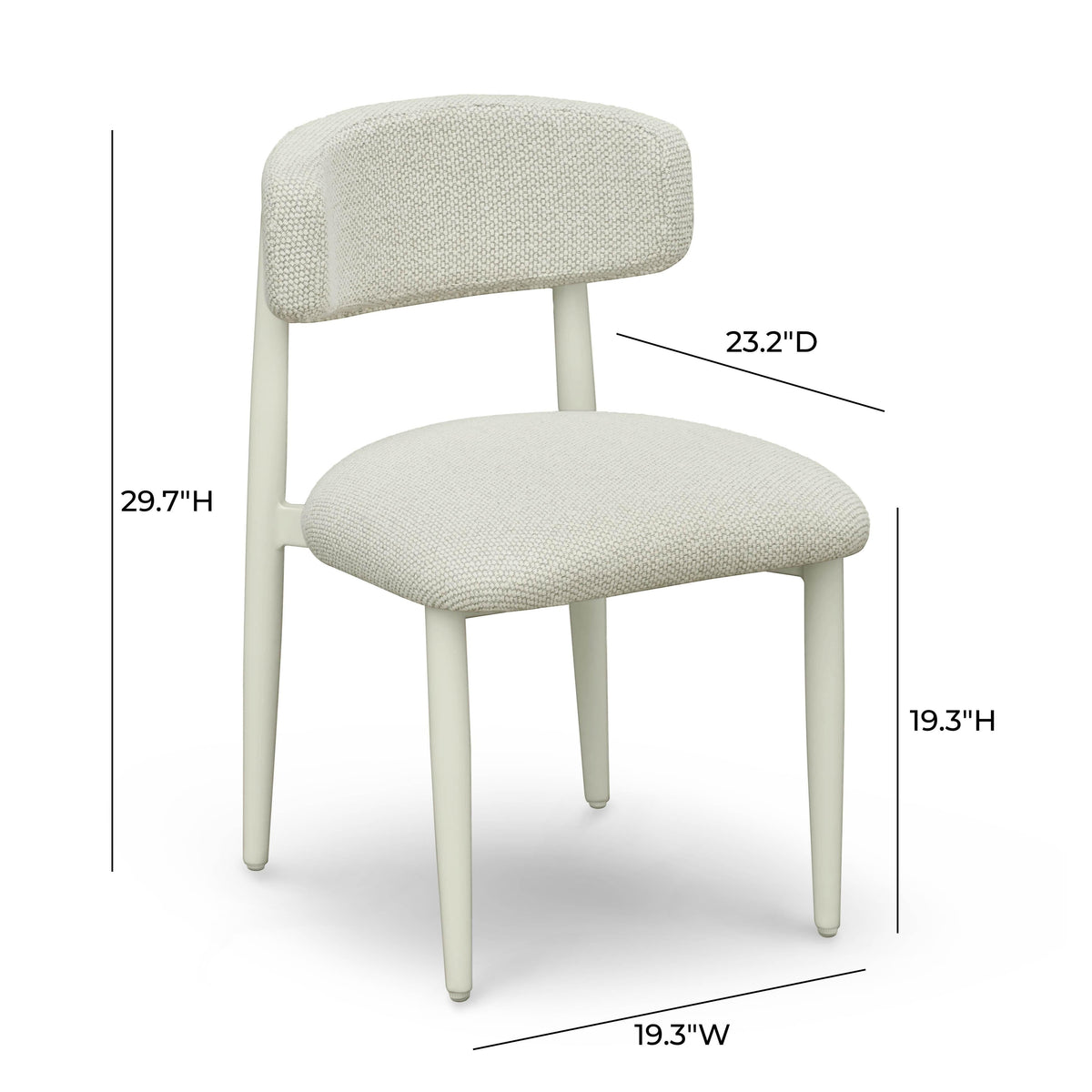 Annika Cream Textured Outdoor Dining Side Chair