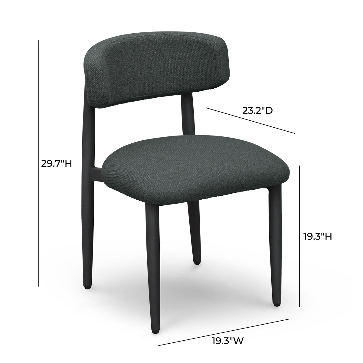 Annika Black Textured Outdoor Dining Side Chair