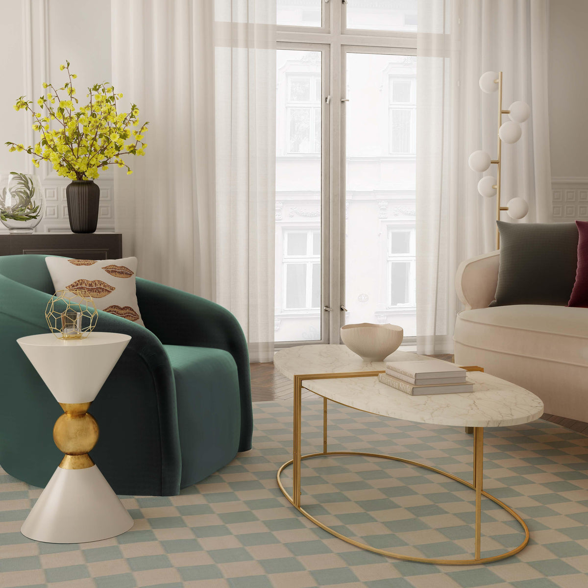Balhi White Side Table - UK