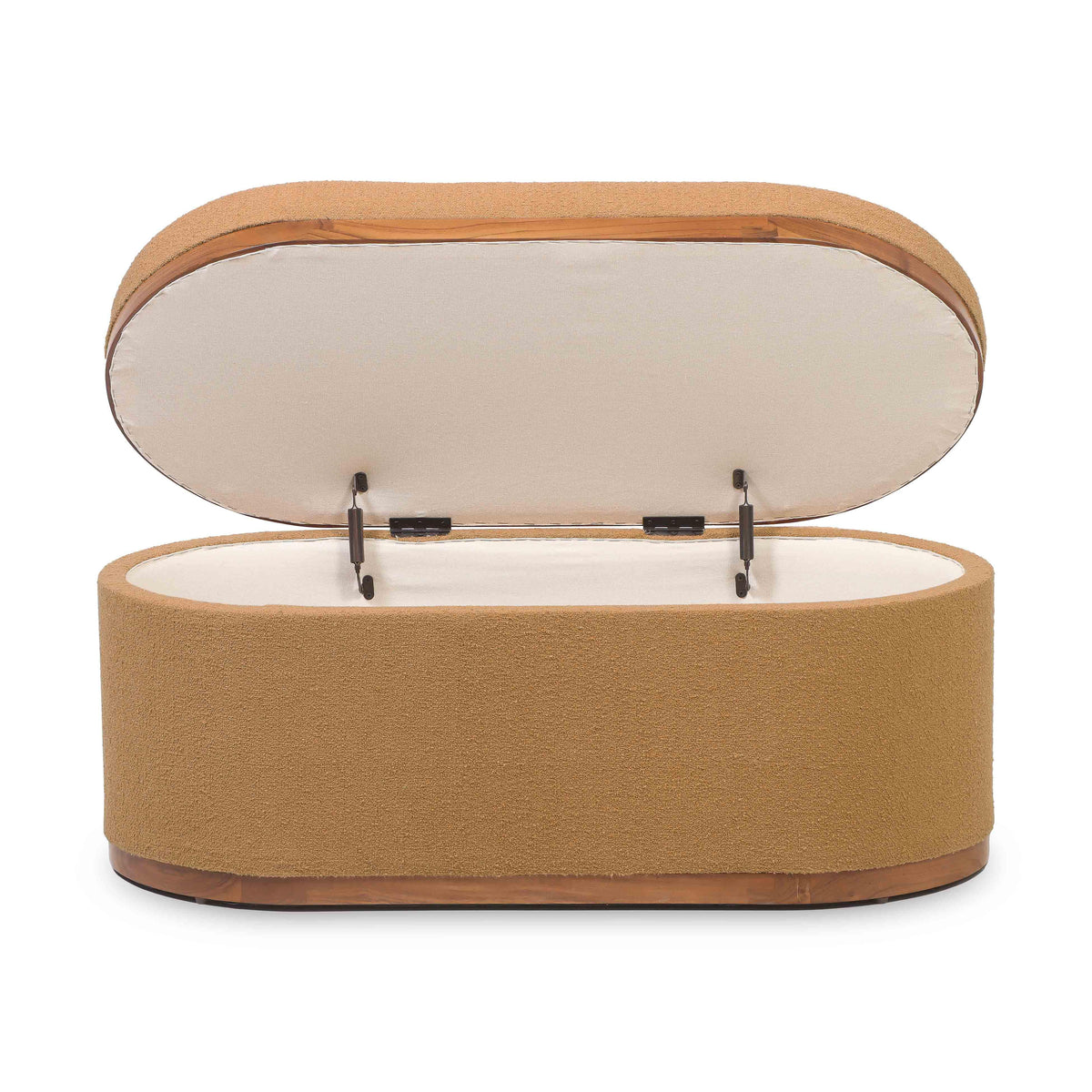 Olivier Peach Boucle Oval Storage Ottoman
