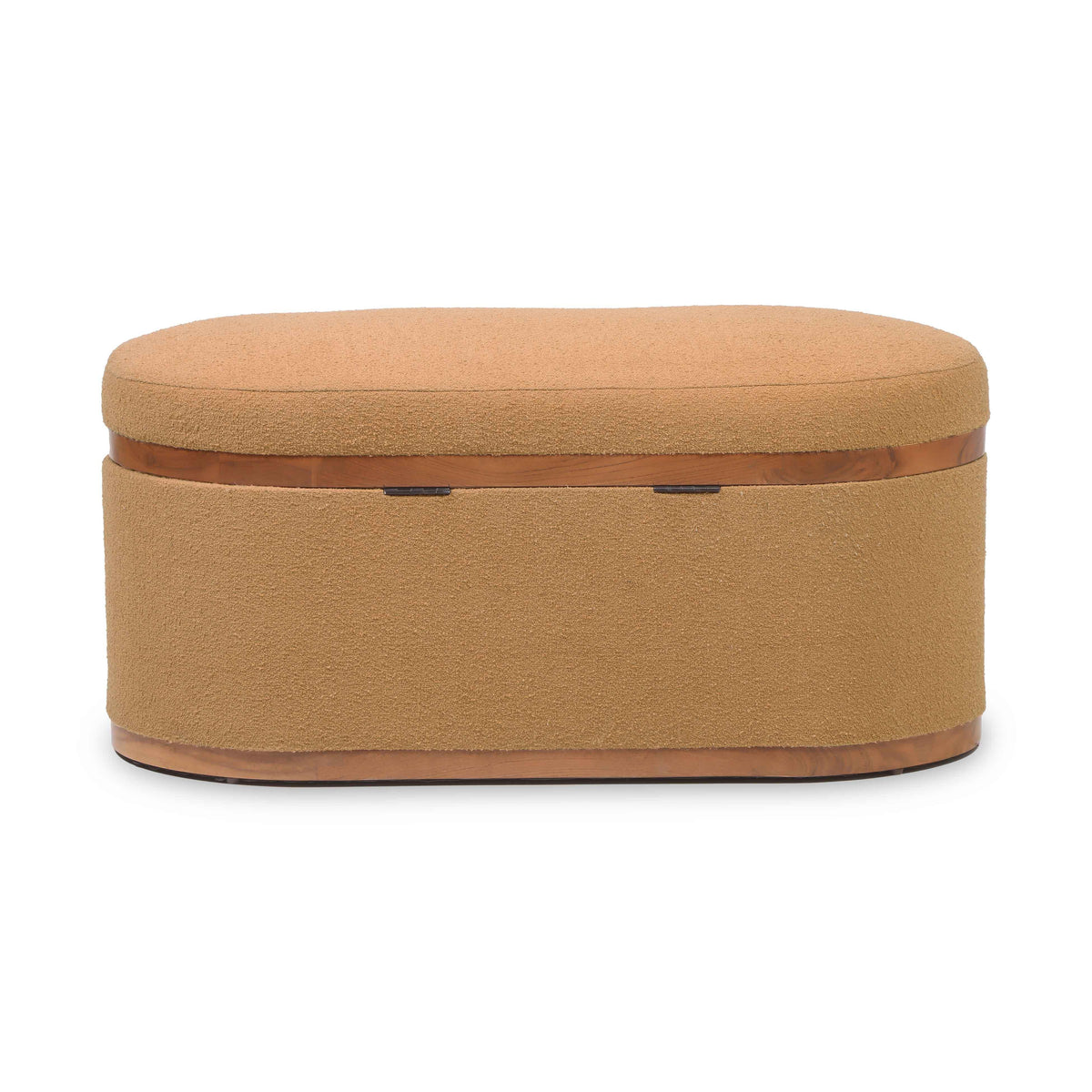 Olivier Peach Boucle Oval Storage Ottoman