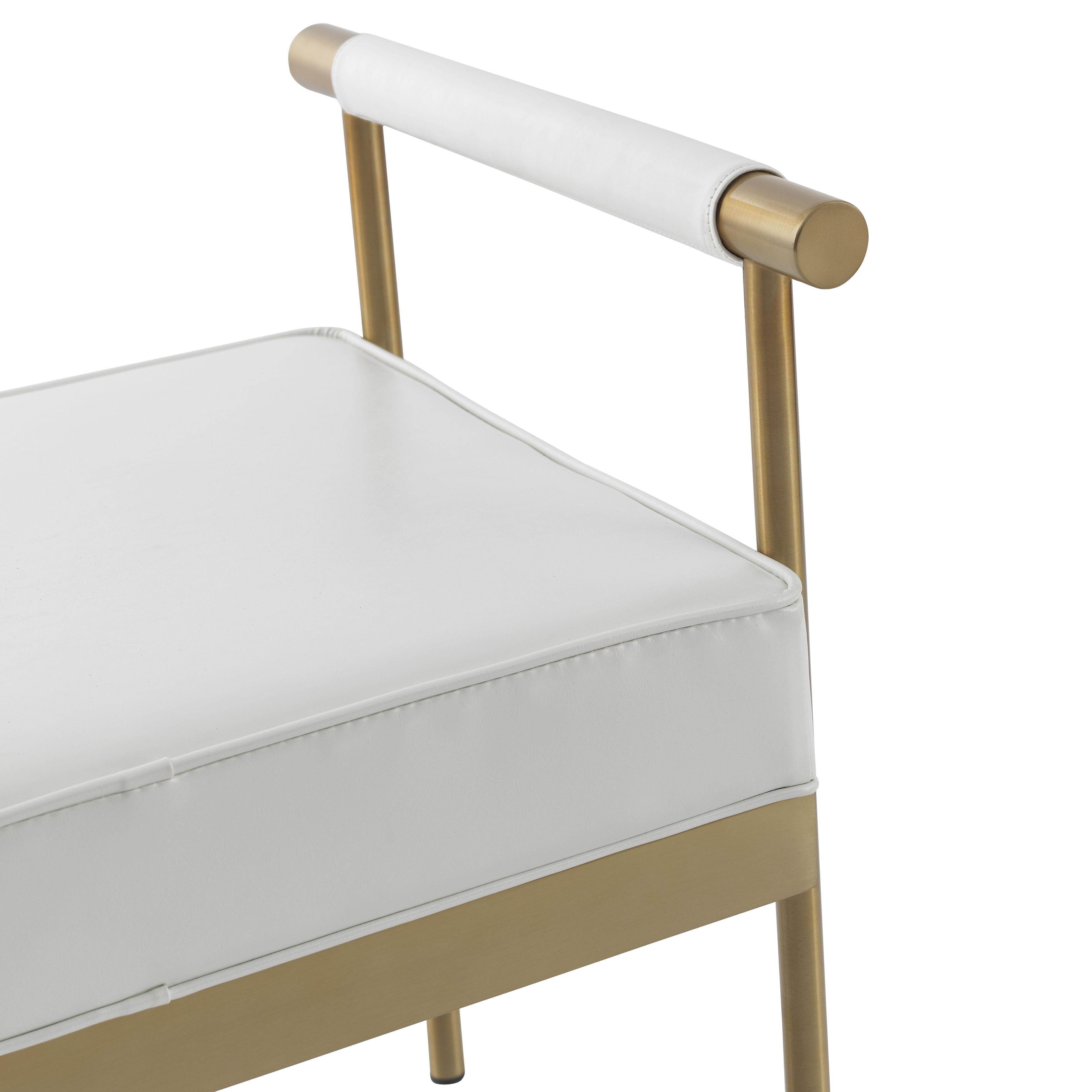 Diva White Performance Vegan Leather Bench - UK