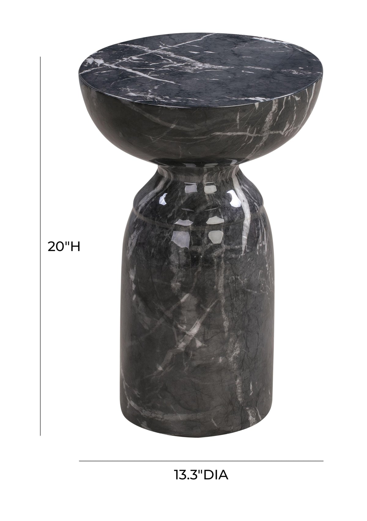 Rue Black Marble Side Table - UK