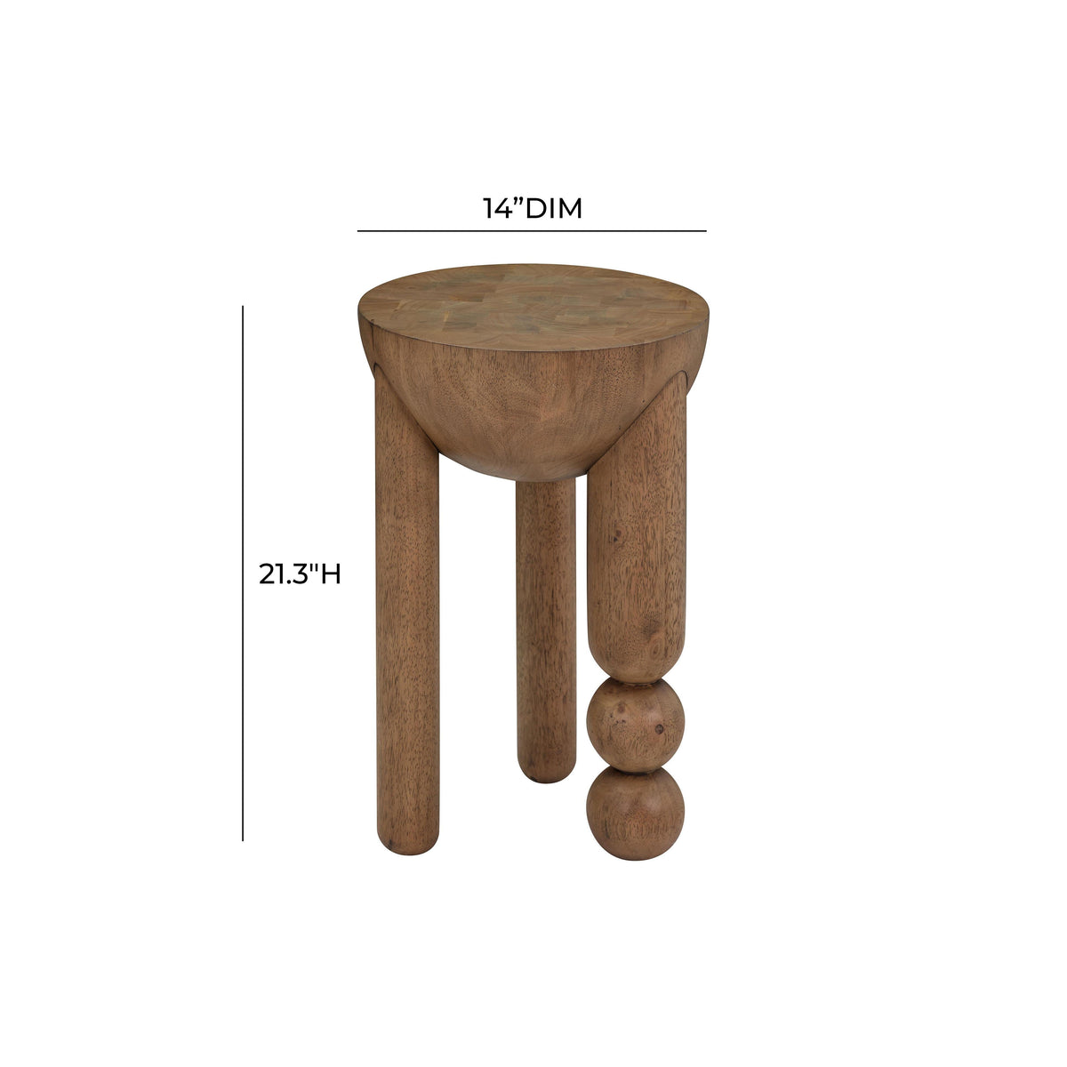 Morse Cognac Wooden Accent Table - UK