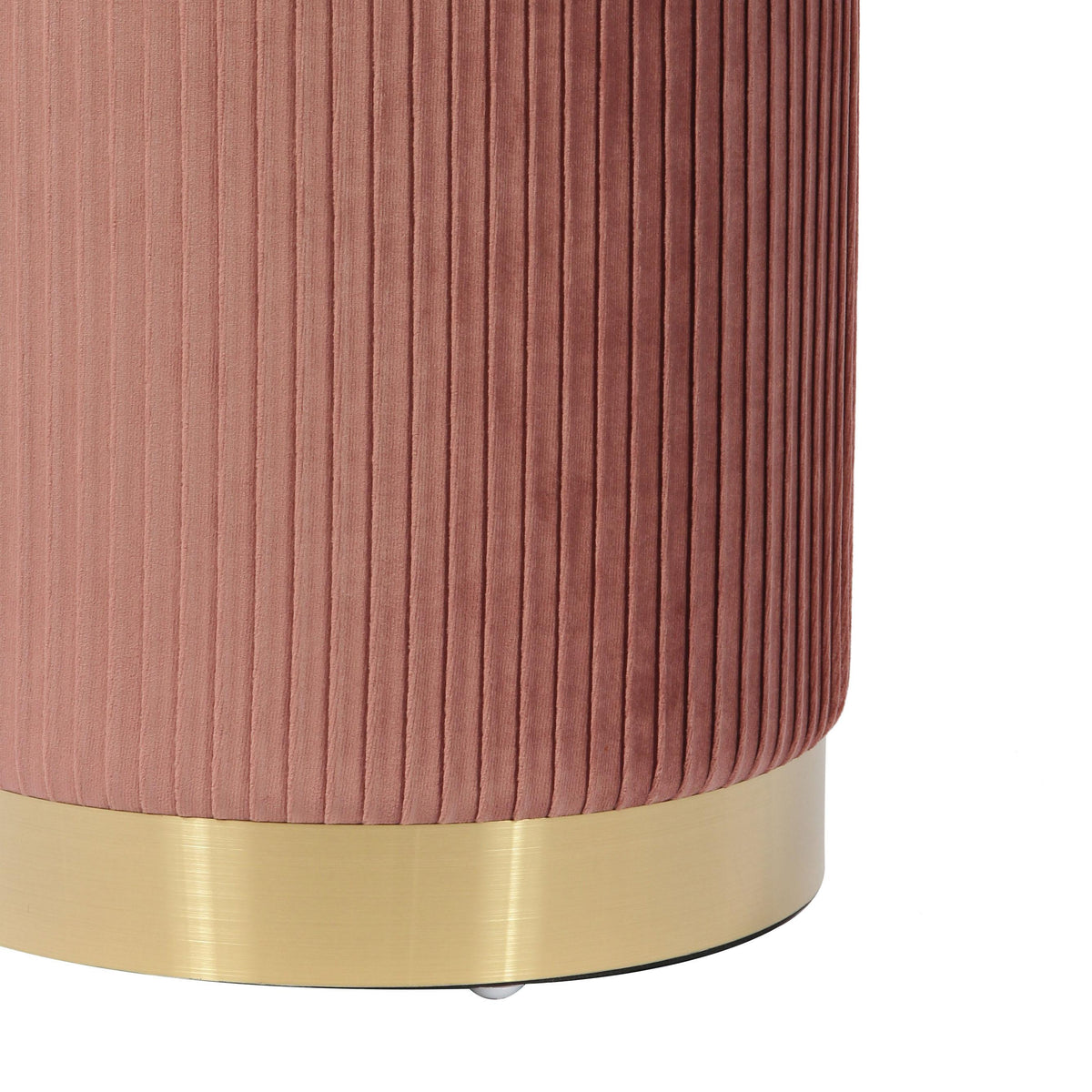 Zoe Blush Velvet Storage Ottoman