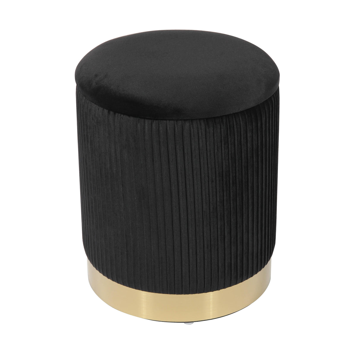 Zoe Black Velvet Storage Ottoman
