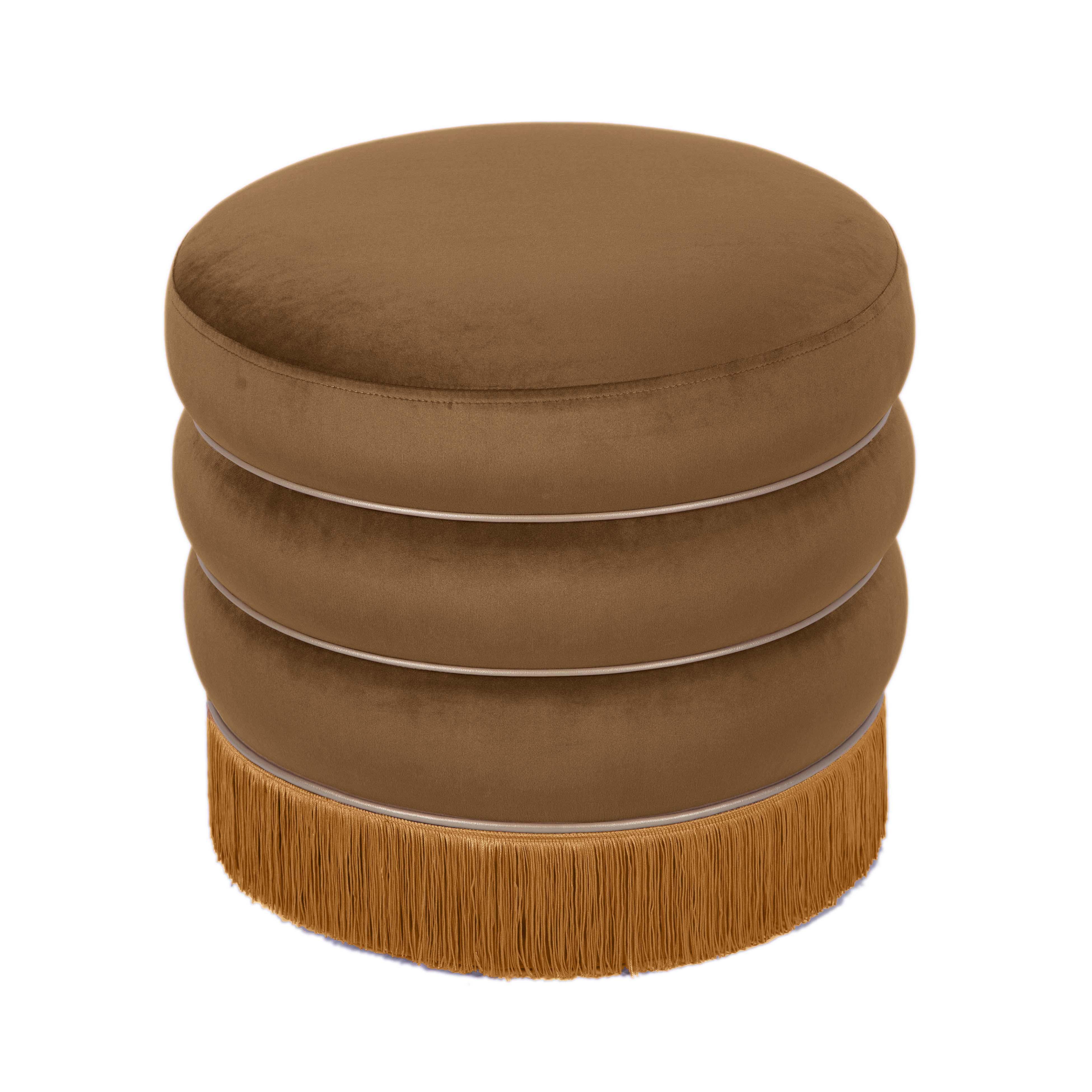 Lakka Chocolate Velvet Ottoman