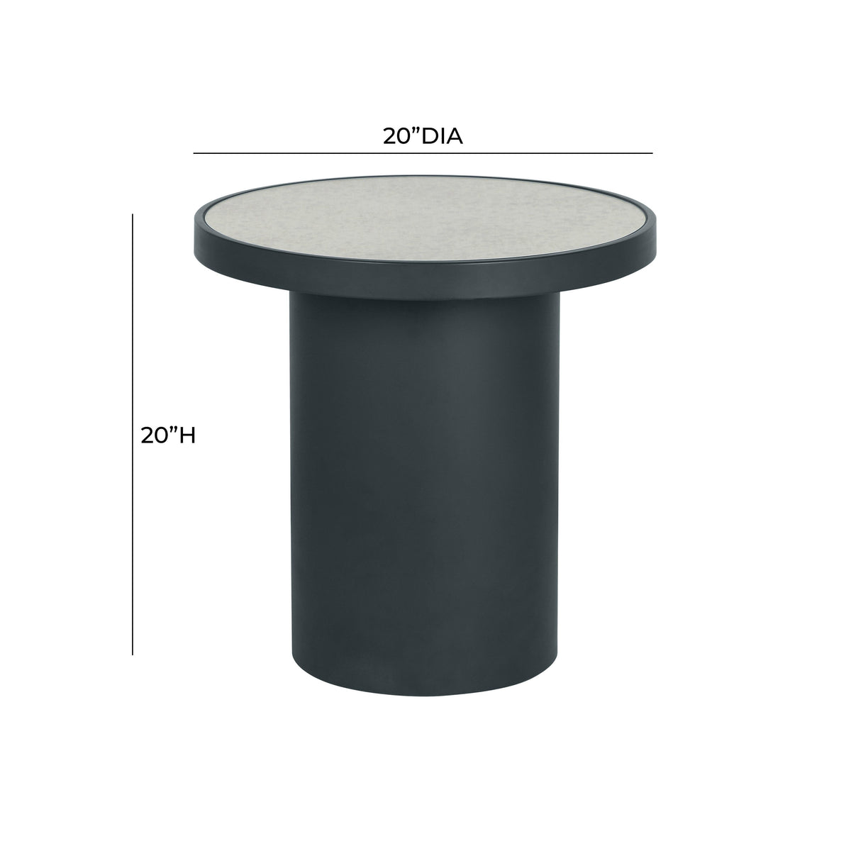 Nautilus Antique Silver Mirrored Side Table - UK