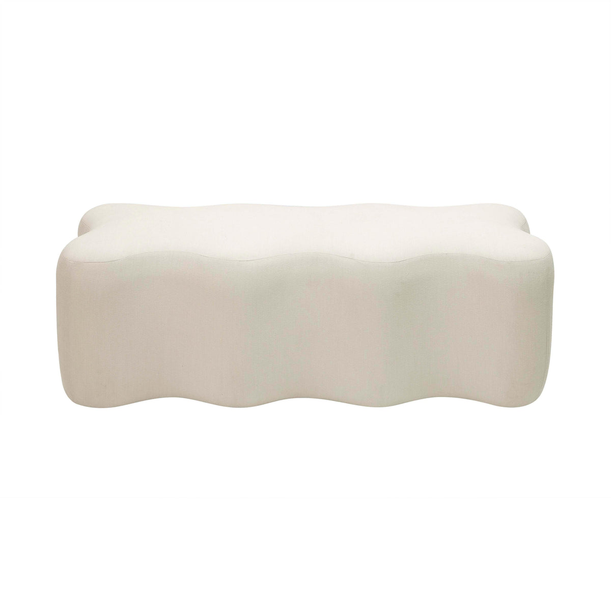Archie Upholstered Bench in Cream Linen - UK