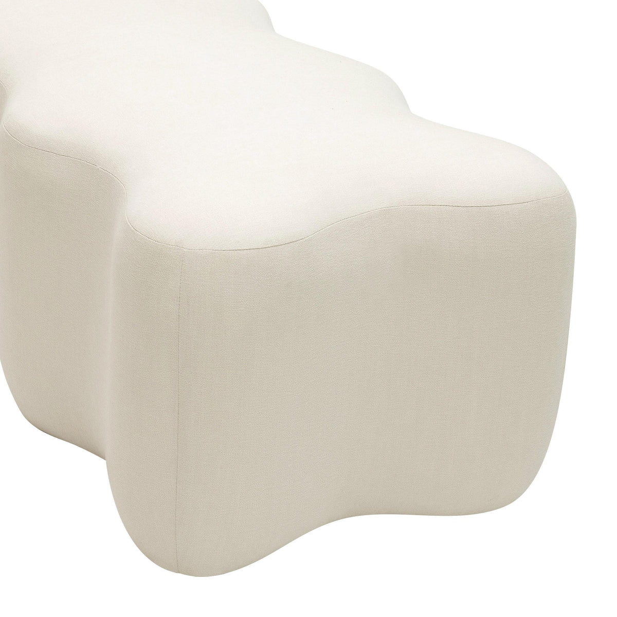 Archie Upholstered Bench in Cream Linen - UK