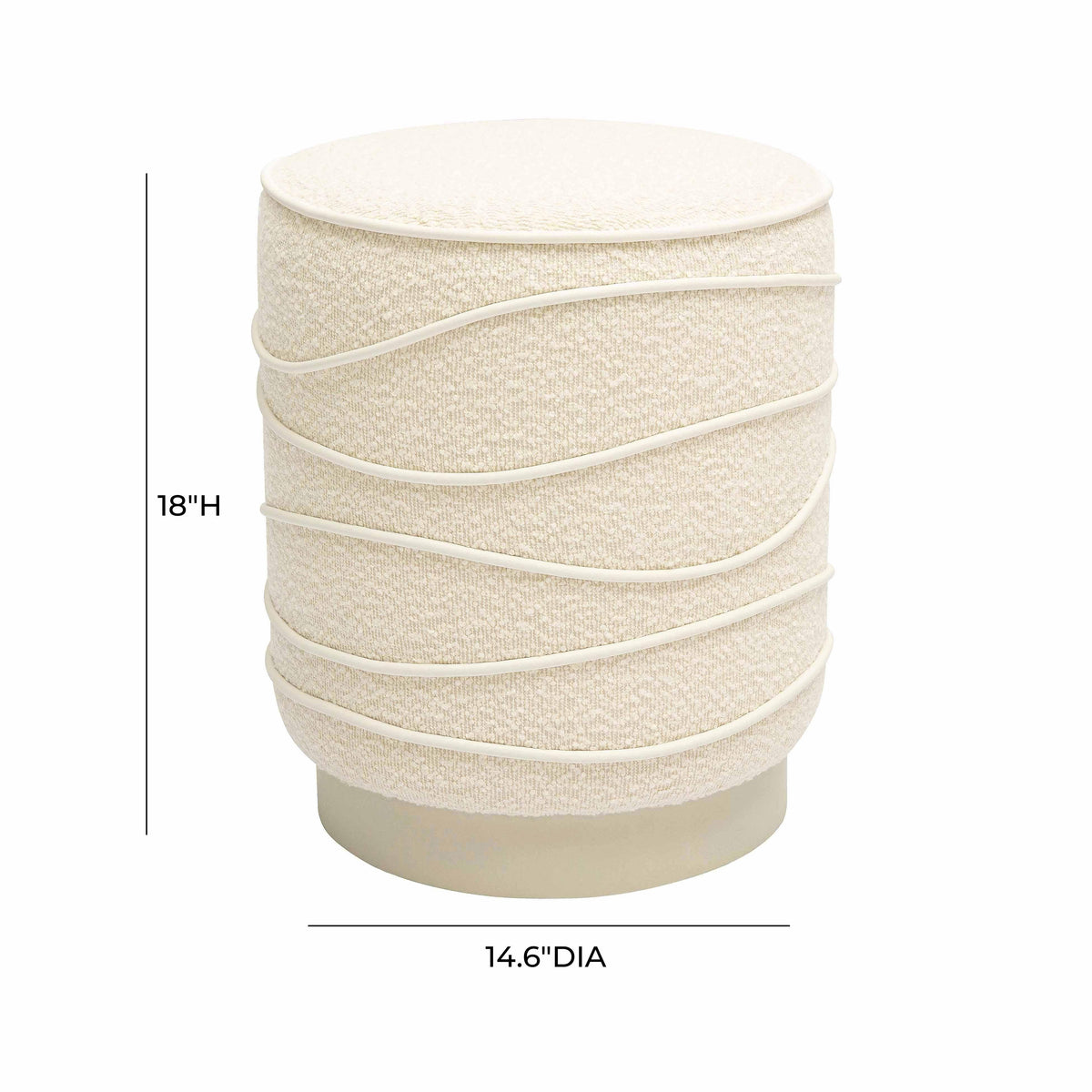 Nero Cream Boucle Ottoman