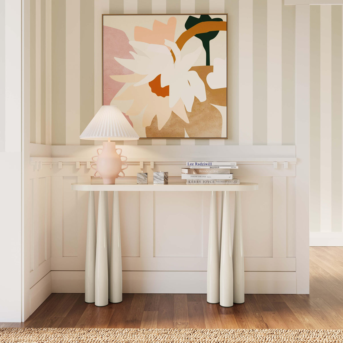 Titan Cream Glossy Console Table