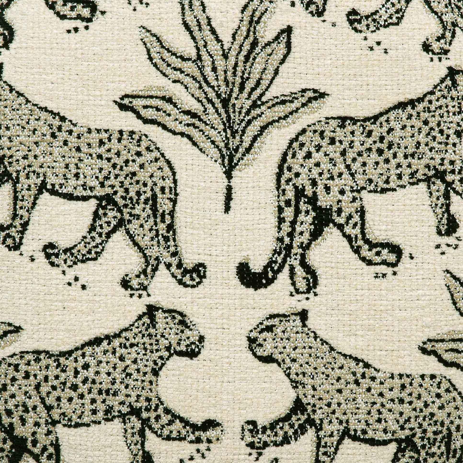 Dex Cream Leopard Jacquard Ottoman