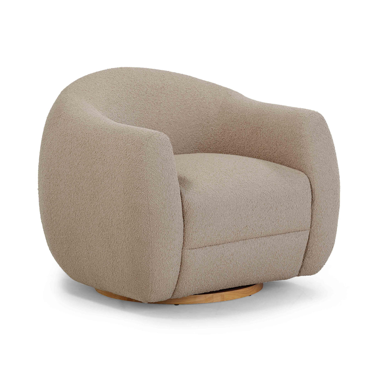 Judy Light Brown Boucle Swivel Chair