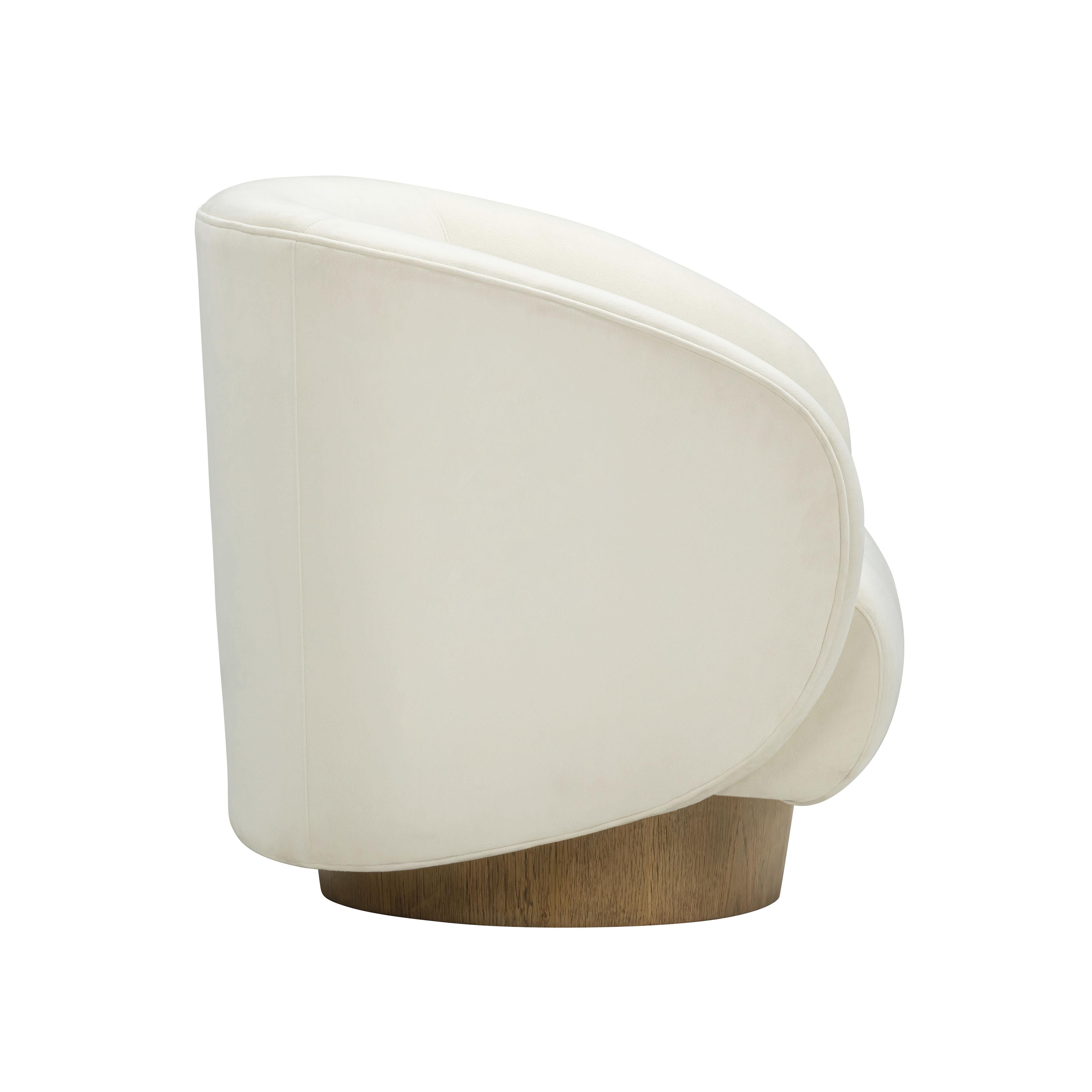 Presley Cream Velvet Swivel Accent Chair
