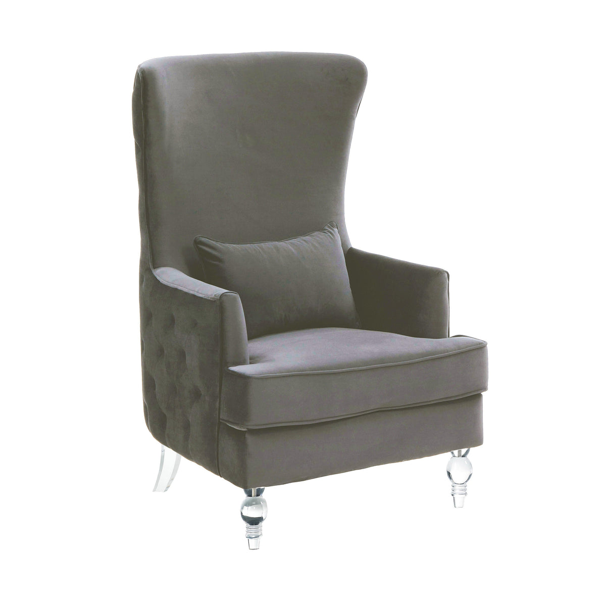Aubree Tall Chair with Acrylic Legs - Grey