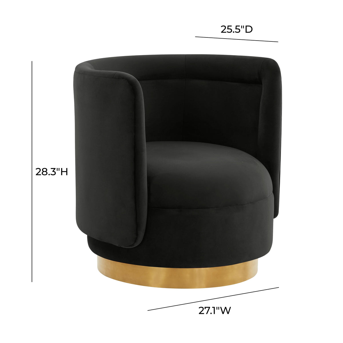Remy Black Velvet Swivel Chair - UK