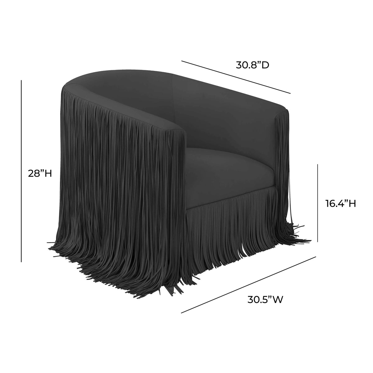 Shag Me Black Vegan Leather Swivel Chair - UK