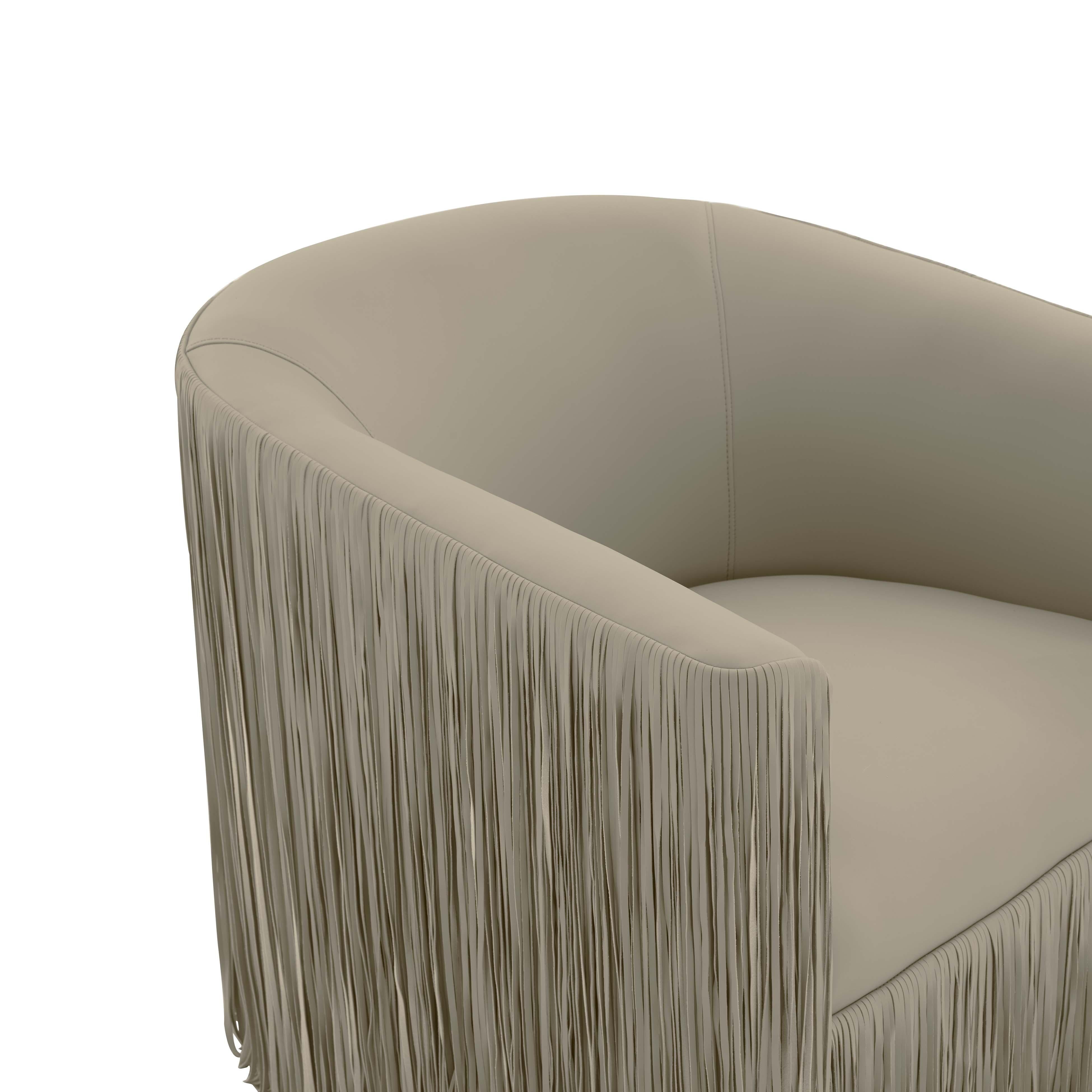 Shag Me Grey Vegan Leather Swivel Chair - UK