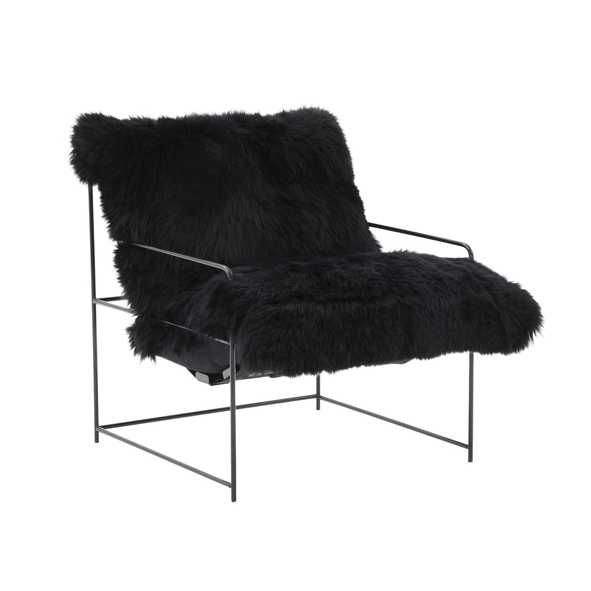 Kimi Black Genuine Sheepskin Chair - UK