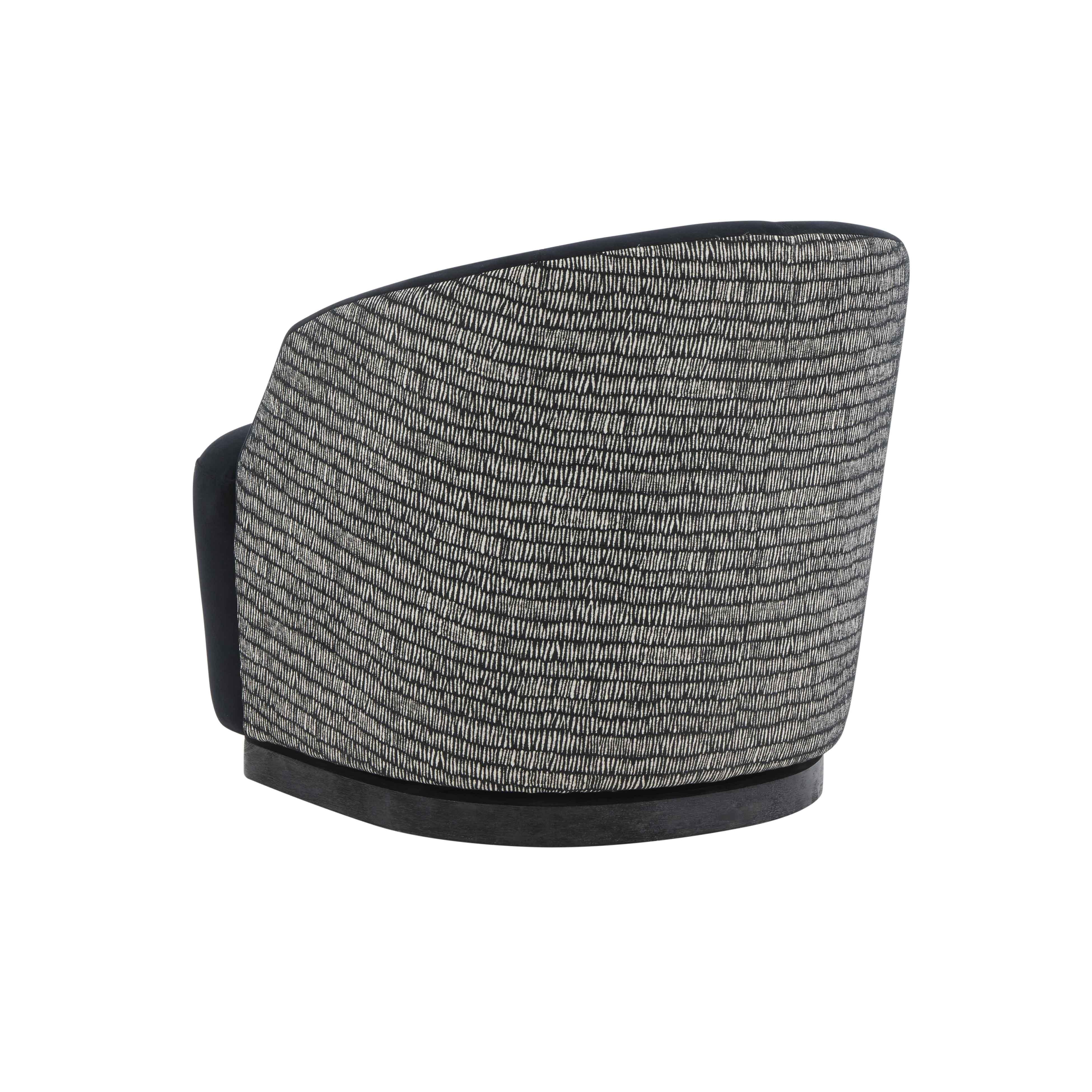 Reese Black Velvet Swivel Chair - UK
