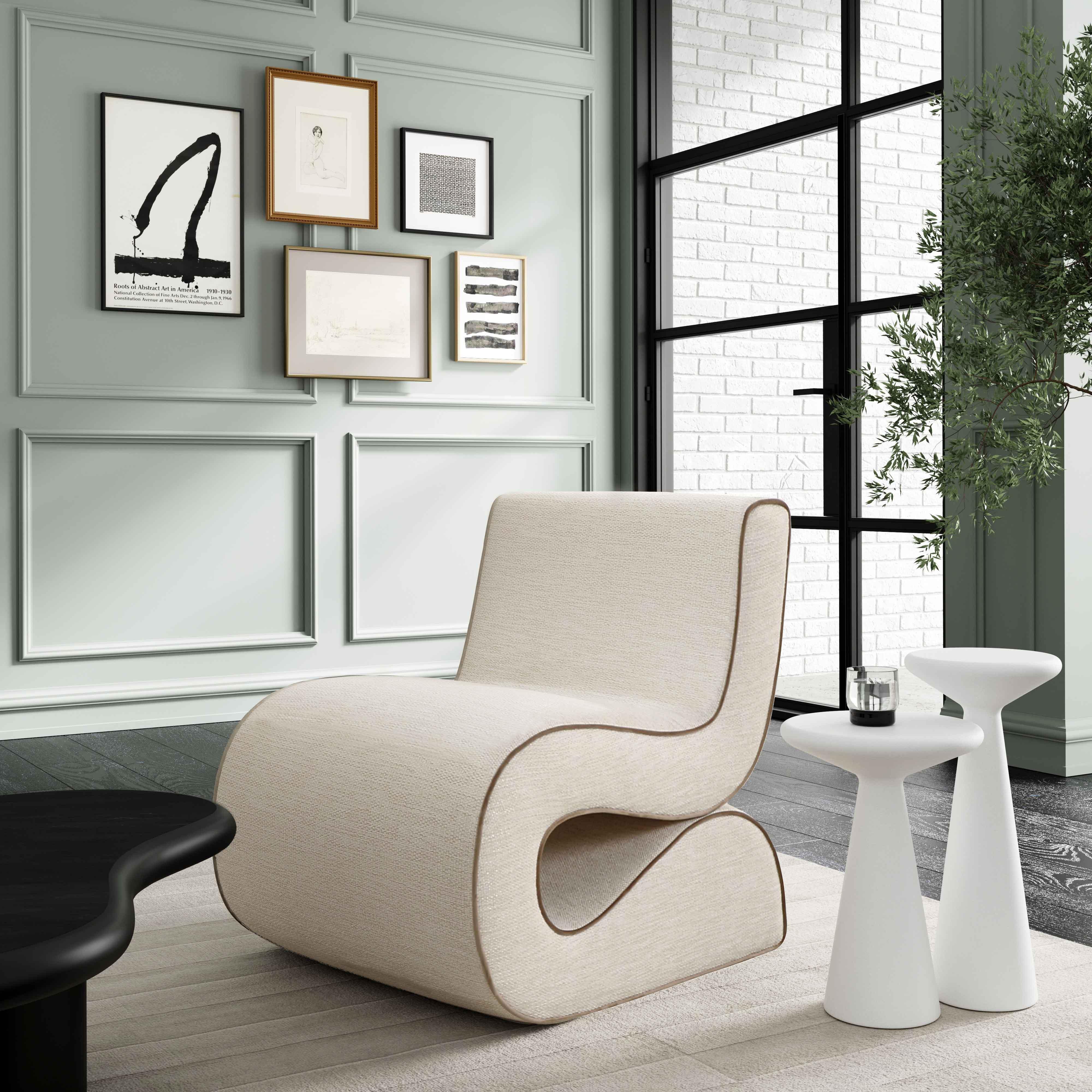 Senna Cream Basketweave Accent Chair - UK