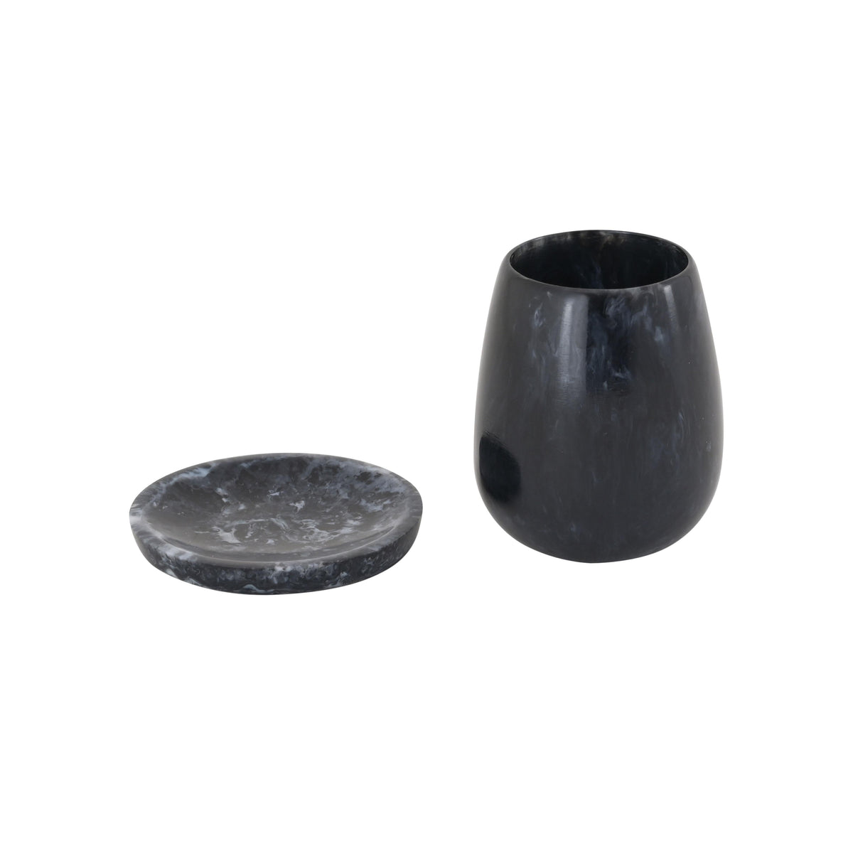Rounded Black Swirl Resin Kiddush Cup