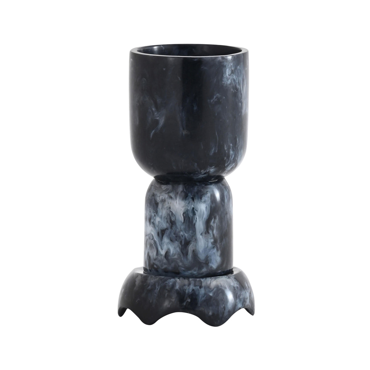 Platform Black Swirl Resin Kiddush Cup