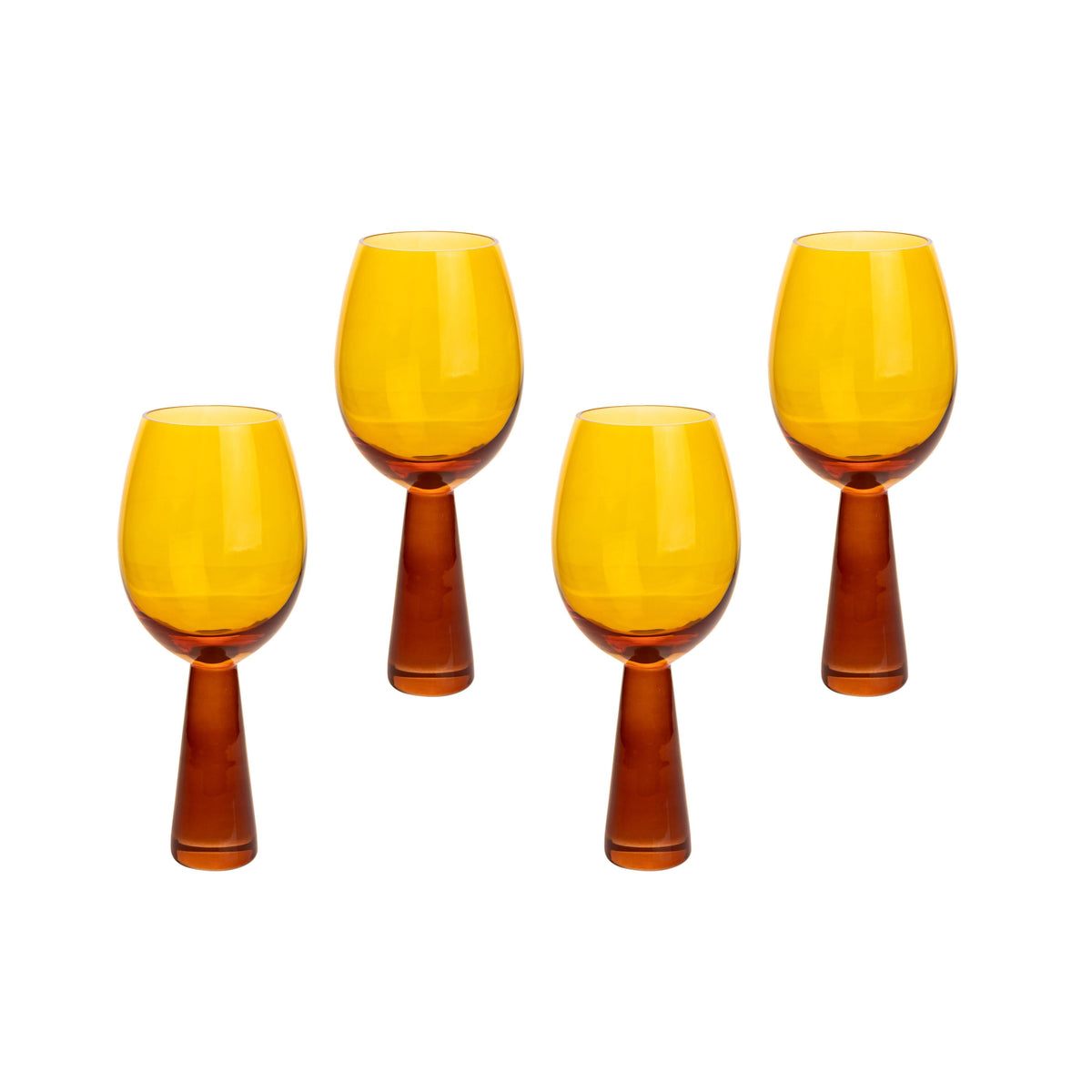 Rose Amber Wine Glasses - Set of 4