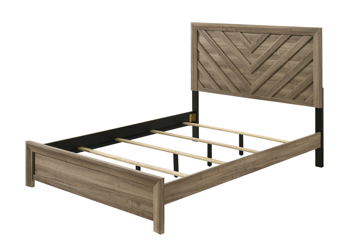 Valor Light Brown King Panel Bed